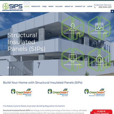 Perth web design & development - SIPs Industries website
