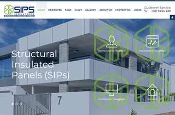 SIPS Industries website - Perth web design